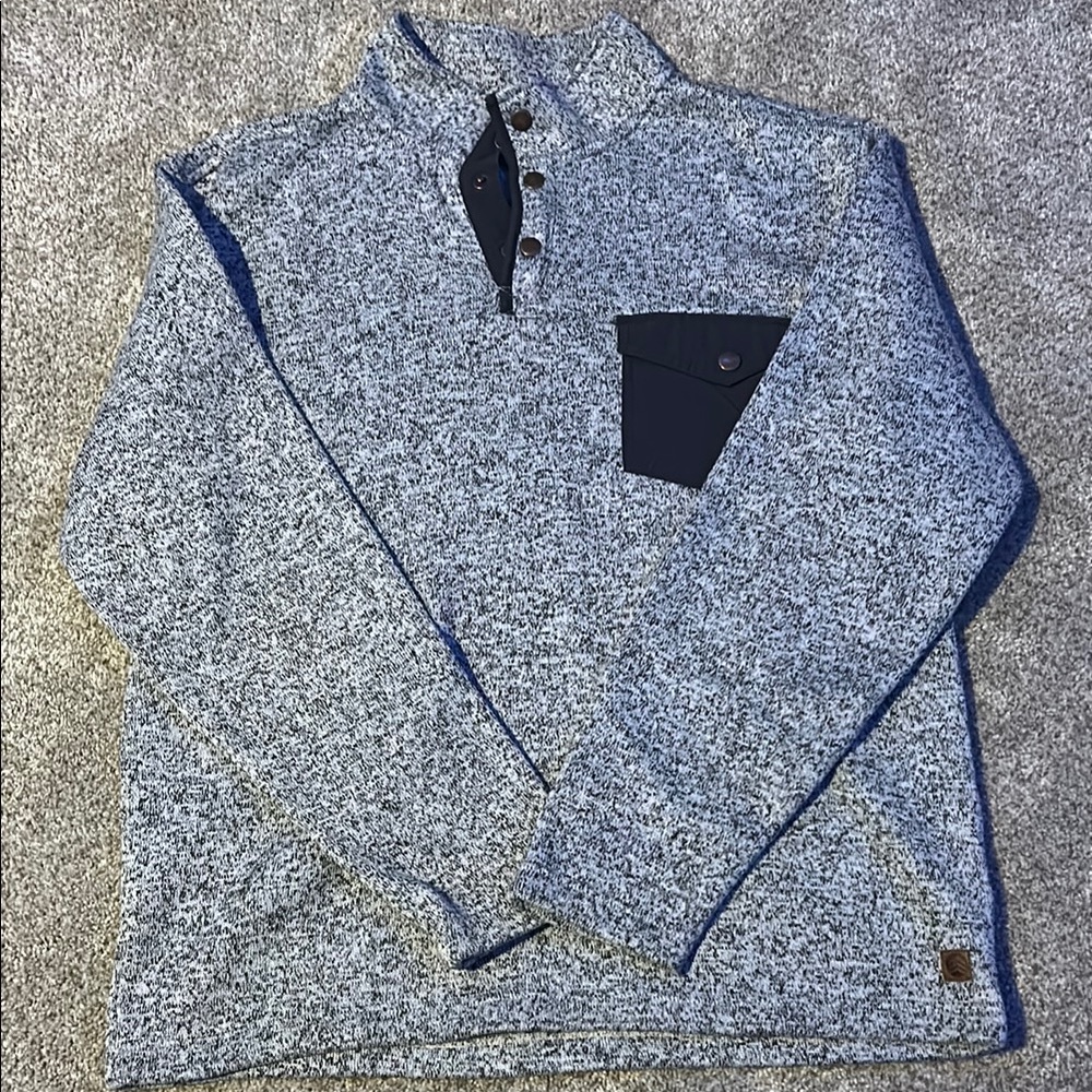 Solaris Men's White Button Up Sweater Button